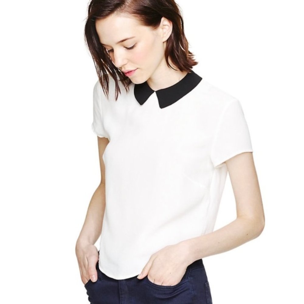 Aritzia Sunday Best Patterson Peter Pan Collar Blouse Size S
